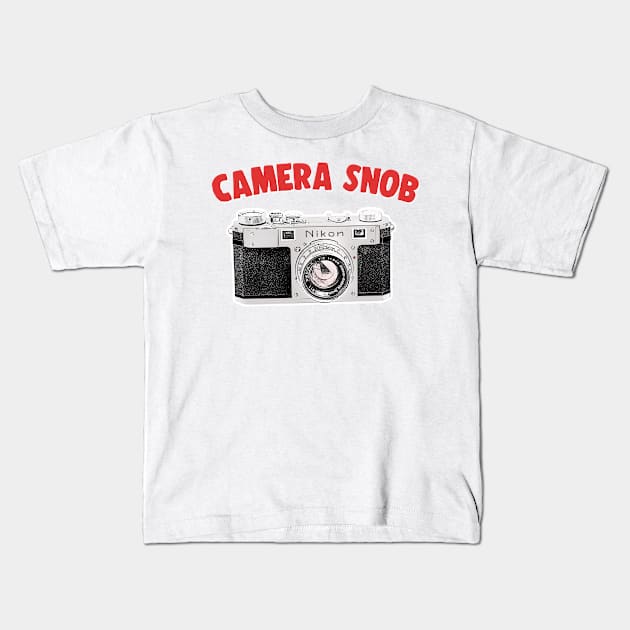 Camera Snob / Camera Geek Gift Design Kids T-Shirt by DankFutura